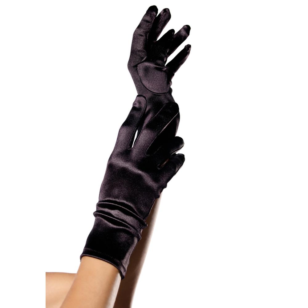 Leg Avenue - Wrist Length Satin Gants de costume - Noir